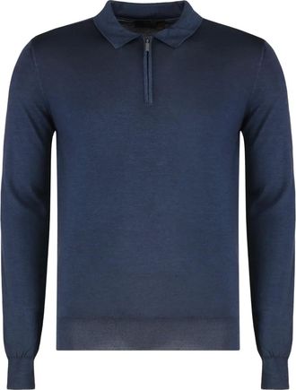 Moorer Polo Vasto-XW con zip - Blu