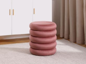 Vente-Unique Pouf in Velluto Rosa - ECAMBI