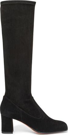 Santoni Knee-High Suede Boots in Black at Nordstrom, Size 5.5