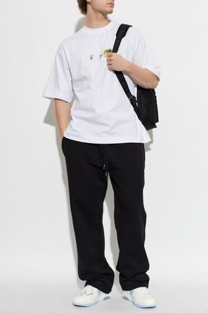 Off-white T-shirt With Printed Logo, Mens, White