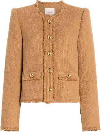 Cinq à Sept Christie blouclé jacket - women - Cotton - 12 - Brown