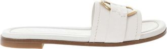 Moncler White Leather Sandals