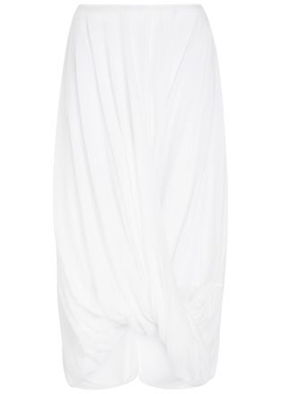 Toteme Cocoon Cotton-blend Midi Skirt - White - 32 (UK4 / Xxs)
