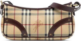 Burberry Borsa a spalla in tela cerata con motivo Haymarket Check 2000-2017 - Marrone
