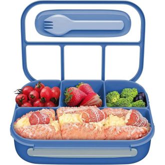 OEM Fiambrera Para Adultos Y Ni&ntilde;os, 1000 Ml, Cuatro Compartimentos, Con Cubiertos, A Prueba De Fugas, Para La Escuela, La Oficina Y Los Viajes - Crezuo