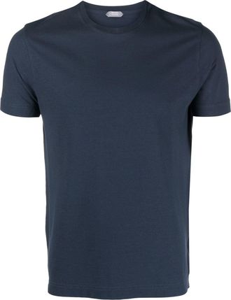 Zanone crew-neck cotton T-shirt - men - Cotton - 46 - Blue