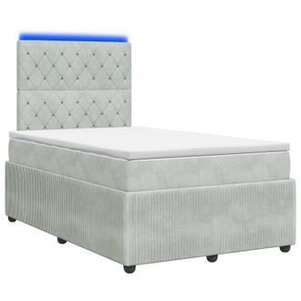 vidaXL Letto Box Spring Led Con Materasso Grigio Chiaro 120 X 190 Cm Vidaxl