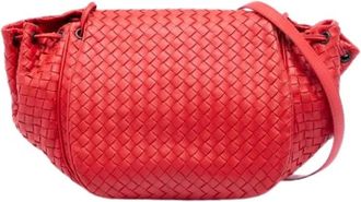 Bottega Veneta Pre-owned Cross Body Bags, female, Red, Size: ONE SIZE Pre-owned Woven Nappa Crossbody Bag