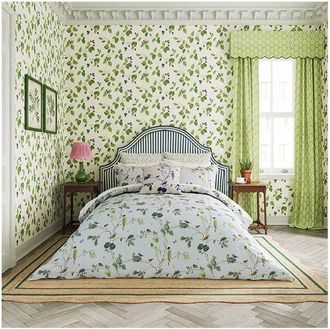 Sanderson Woodland Chorus Duvet Cover Set Single Blue Grey