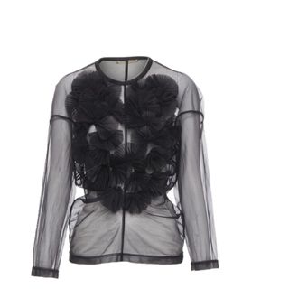 Comme Des Gar&ccedil;ons Comme des Garcons pleated fan ruffle sheer top