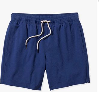 Fair Harbor Mens Bayberry Trunk In Navy Seersucker
