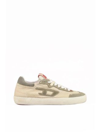 Diesel Green/Beige Other-Fibers Leather Sneakers