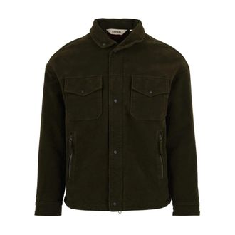 Aspesi Jacket met drukknoopsluiting en zakken - Heren - Zomerjassen - Groen - M - Jassen
