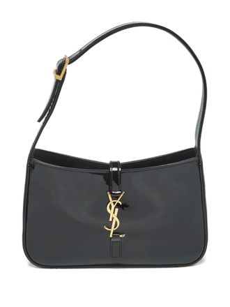 Saint Laurent logo-detail leather shoulder bag - Black