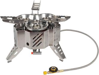 OEM Estufa De Gas Para Acampar, 4 Quemadores, 15800 W, Estufa De Camping Plegable Port&aacute;til Con Encendido Piezoel&eacute;ctrico, Utilizada Para Cocinar Al Aire Li