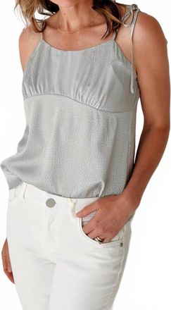 Naked Zebra Soft Focus Tie-Strap Cami Top In Dusty Blue