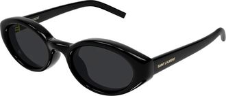 Saint Laurent SL 567 Plump Zonnebril - Dames - Accessoires - Zwart - Maat: 51 MM Nylon