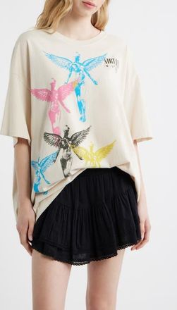 Daydreamer Angel Stamps Cotton Graphic T-Shirt in Dirty White at Nordstrom