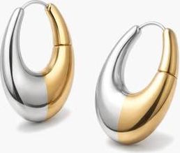 Yoj Charlotte x YOJ Eclipse Midi Hoops in Two Tone in Gold at Nordstrom
