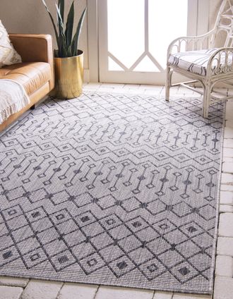 My Flair Teppich »Outdoor Crosses, LAGERRÄUMUNG!« rechteckig 4 mm Höhe Flachgewebe, Rauten Muster, In- und Outdoor geeignet