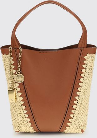 Chlo&eacute; Borsa Spin Chlo&eacute; in pelle e rafia crochet