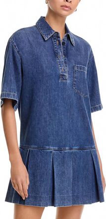 Frame Denim Tennis Mini Dress In Blue Denim