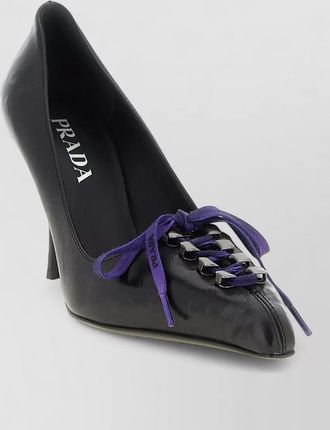 Prada leather lace-up pumps