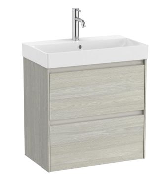Roca Roca - Pack Unik Mueble Base Roble Compacto De 2 Cajones + Lavabo Ona