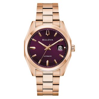 Bulova Mens Surveyor Maroon Dial Watch