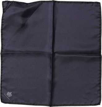 Dolce & Gabbana Mens Blue DG Crown Silk Square Men Foulard Scarf - One Size