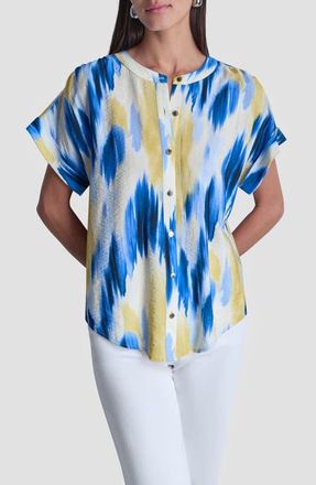 DKNY Abstract Print Button-Up Shirt in Sunlit Shoreline at Nordstrom, Size X-Large
