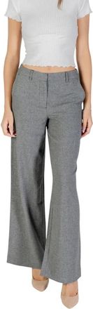 Only Grijze Rits Voorzak Broek - Dames - Wijde Broeken - Grijs - XL L32 - Polyester - Broeken