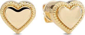 Devata Sweet Heart Stud Earrings in 14K Gold in Yellow Gold at Nordstrom
