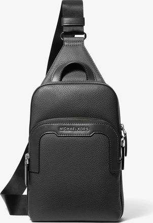 Michael Kors Hudson Medium Pebbled Leather Double-Zip Sling Bag