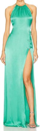 Sau Lee Porter Dress In Jade Green