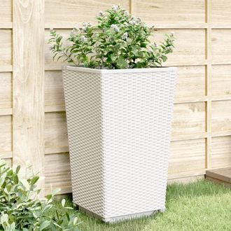 vidaXL Jardineras 2 Unidades Pp Blanco 32,5x32,5x57 Cm Vidaxl