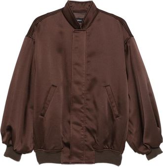 Federica Tosi Satin-finish Oversized Bomber Jacket