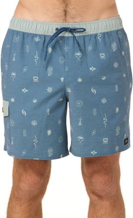 O'Neill Hermosa Retro Swim Trunks in Dark Slate at Nordstrom, Size Xx-Large
