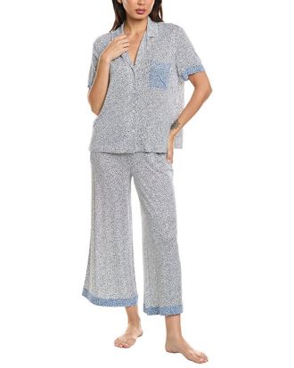 DKNY 2pc Notch Top & Crop Pant Sleep Set