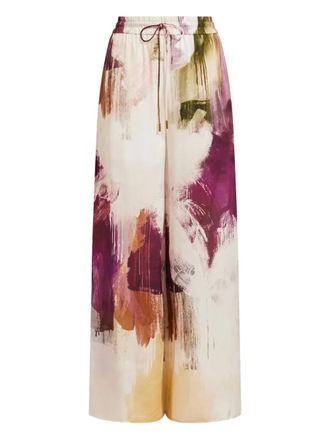 Aje Atomic zijden palazzo broek - Beige