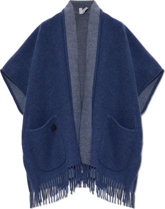 Ferragamo Easy Cape - Dames - Cashmere truien - Blauw - ONE Size - Kasjmier - Truien & Vesten