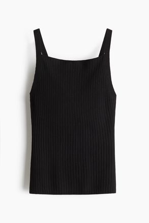 H&M Tr&auml;gertop in Rippstrick - Schwarz