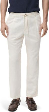 Mango Slim Fit Pants with Drawstring Waist in White at Nordstrom, Size 31