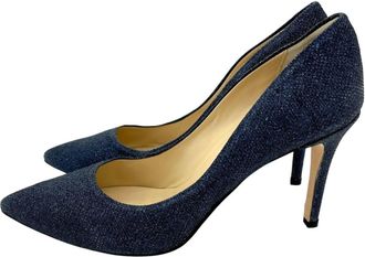 L'Arianna Womens Glitter Mesh Stiletto Heels In Blue