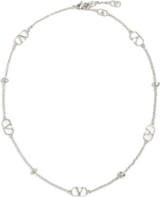 Valentino Garavani VLogo Signature necklace - women - Brass - One Size - Silver