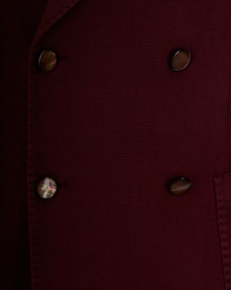 L.B.M. 1911 Cotton-Rayon Double-Breasted Blazer - Burgundy