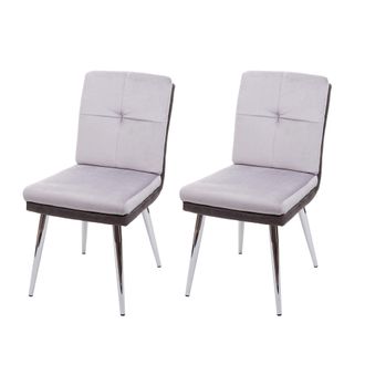 Hhg Hhg - Nunca Usado] Juego De 2 Sillas De Comedor 556, Silla De Cocina Silla Tapizada Sill&oacute;n, Imitaci&oacute;n De Cuero Terciopelo Mvg-certificado, Gris