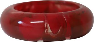 Lanvin Pre-owned Womens Marble Resign Bangle Bracelet in Red and Black Plastic - Multicolour - One Size