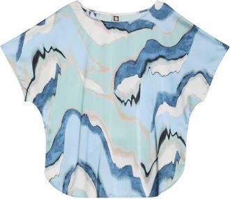 Anne Klein Print Dolman Top in Opal Blue Multi at Nordstrom, Size 1X