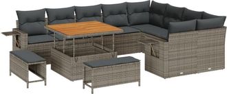 vidaXL Vidaxl - Garden Sofa Set with Cushion 12 pcs Grey 100 x 100 x 71 cm